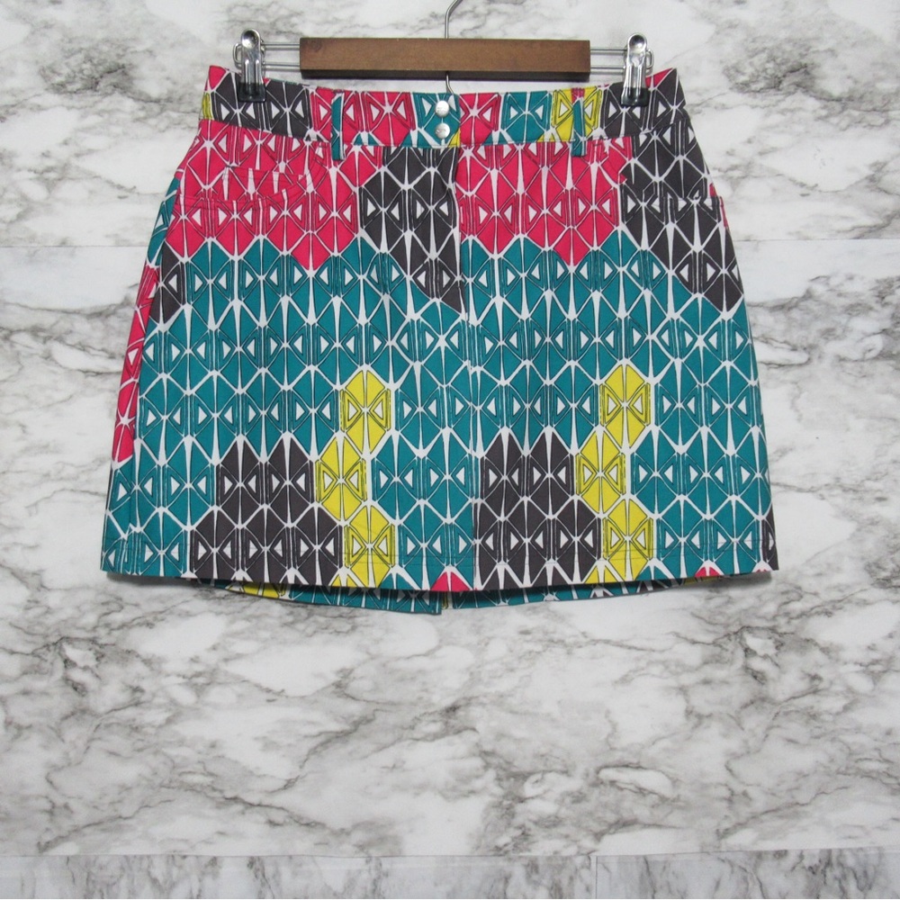 Slazenger Multicolor Geo Print Golf Skort - Teal, Pink, Yellow, Black
